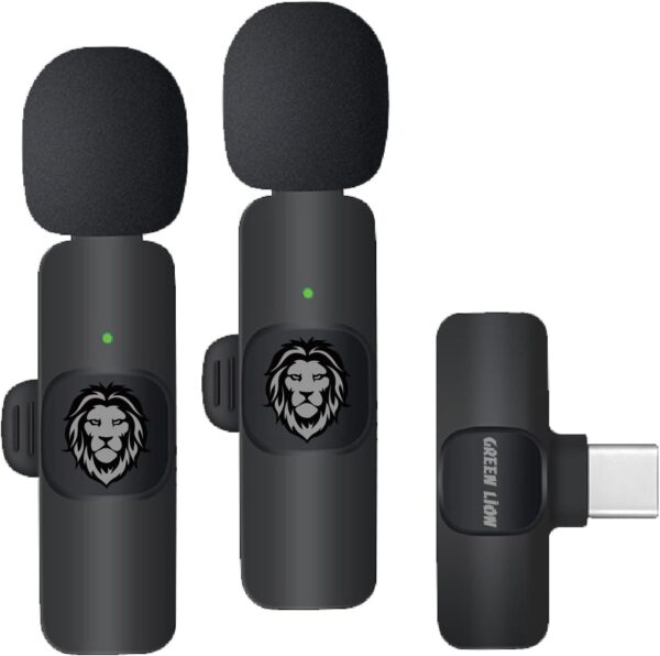 Green Lion 3 in 1 Wireless Microphone - Black