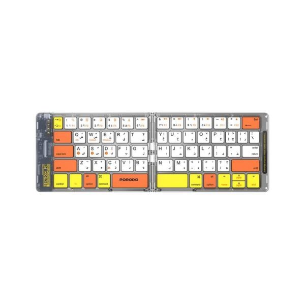 Porodo Crystal Shell Wireless Keyboard Compatible with Windows, iOS, Android, Mac