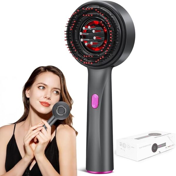 Cordless Electric Scalp Massager/Stimulator Brush with Oil Applicator